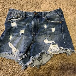 Kendall & Kylie Blue Distressed Jean Shorts